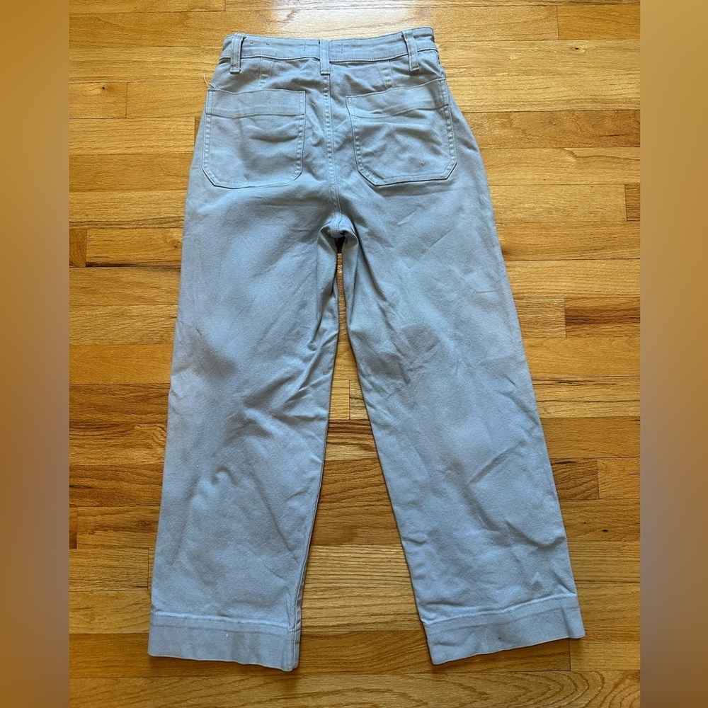 Madewell Slim Emmett Wide-Leg Crop Pants in Dusty Pool size 23 - Picture 13 of 14